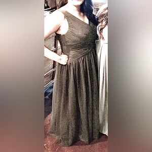 Grey tulle custom made evening gown / dress.